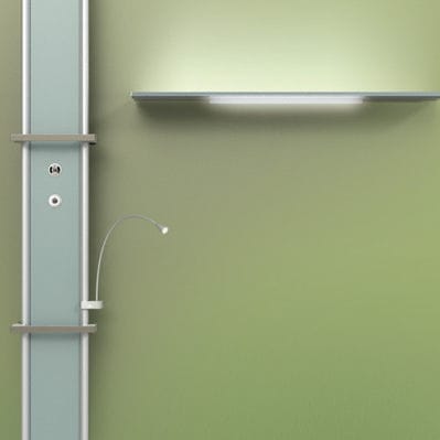 Wall-mounted bed head unit - pure - SCHYNS - vertical / for intensive care service / for patient rooms