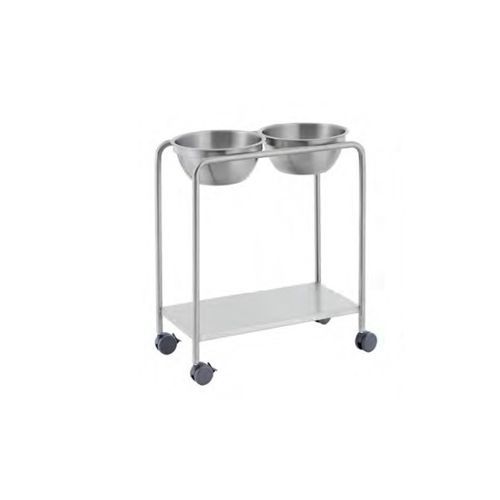 Double bin surgical basin stand - 40575 - Üzümcü Medical Devices - trolley-mounted / stainless steel