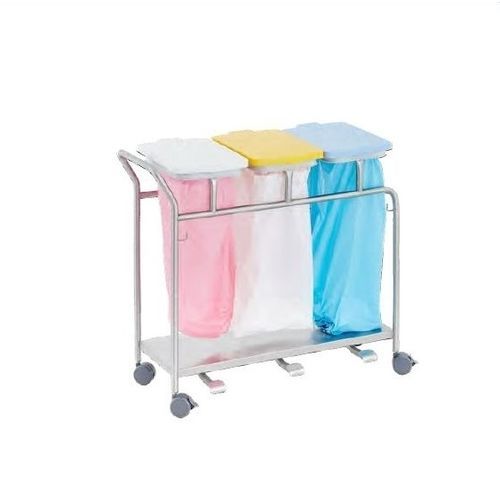 Laundry linen trolley - 40862 - Üzümcü Medical Devices - cleaning / 3-bag / stainless steal