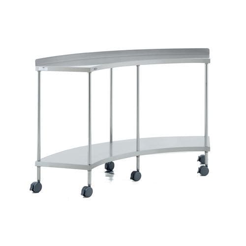 Work table - 40200 - Üzümcü Medical Devices - semicircular / on casters / stainless steel