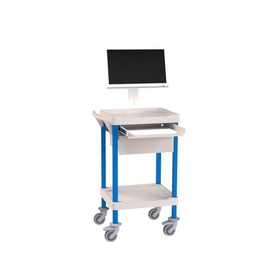 Panel PC computer cart - Eolis® COMPACT - VILLARD MÉDICAL - point-of-care / with drawer / height-adjustable