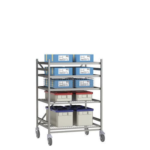 6-shelf shelving unit - 830.43 - VILLARD MÉDICAL - for containers / mobile / stainless steel