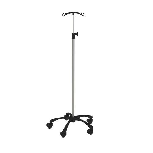 IV pole on casters - 317.12 - VILLARD MÉDICAL - 2-hook / 4-hook / height-adjustable