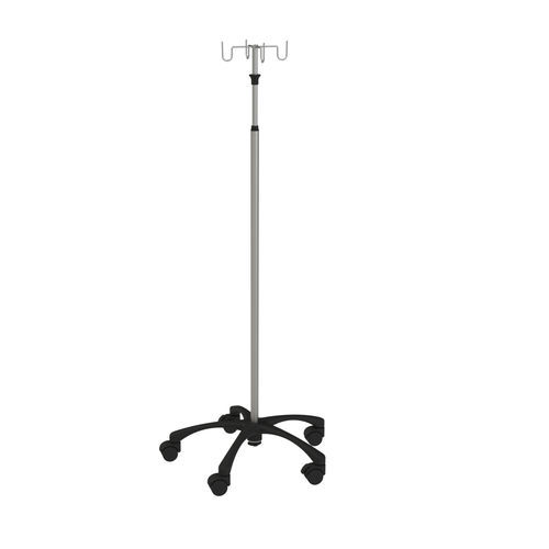 IV pole on casters - 317.50 - VILLARD MÉDICAL - 2-hook / 4-hook / height-adjustable
