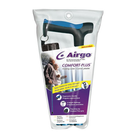 T-handle walking stick - Airgo&reg; Comfort-Plus - AMG Medical - folding