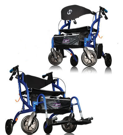 4-wheel rollator - Airgo® Fusion™ Side-Folding - AMG Medical - with seat / height-adjustable / folding