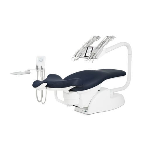 Dental unit with electric chair - PE9 EVO.2 - Airel-Quetin - with adjustable headrest / ambidextrous / with intraoral camera
