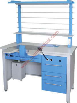 Dental laboratory workstation with light - AX-JT4 - Aixin Medical Equipment Co.,Ltd   - with hood / automatic