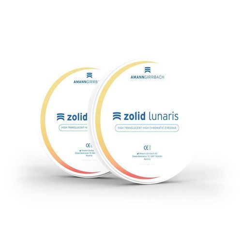 Zirconia dental material - Zolid Lunaris - Amann Girrbach - for dental restorations / for dental prostheses / for dental bridges