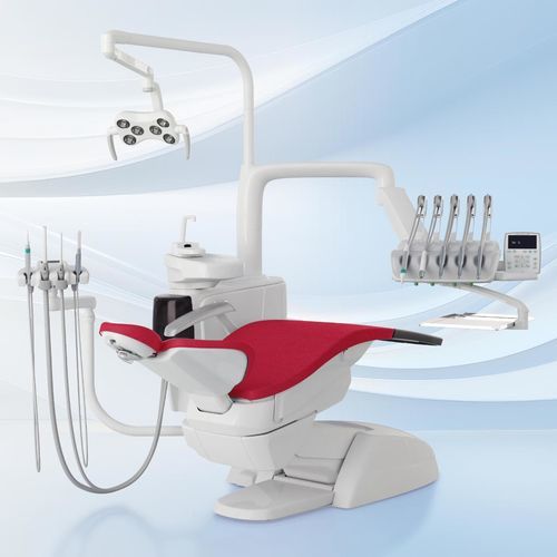Dental treatment unit with chair - Skema 5 - Castellini - compact / with adjustable headrest / with monitor