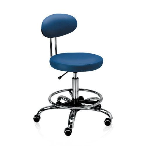 Dental stool - D10L - DIPLOMAT DENTAL s.r.o. - on casters / with backrest / blue