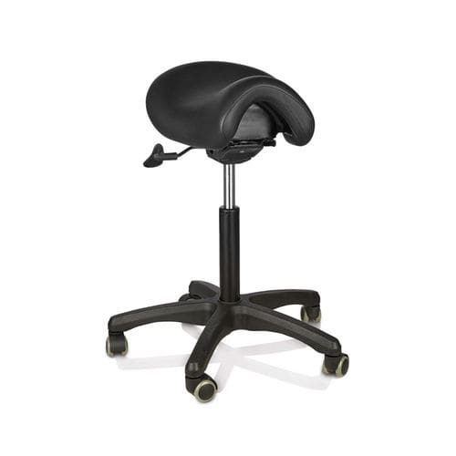 Healthcare facility stool - BamBasic - Hager & Werken - for dental laboratories / on casters / saddle seat