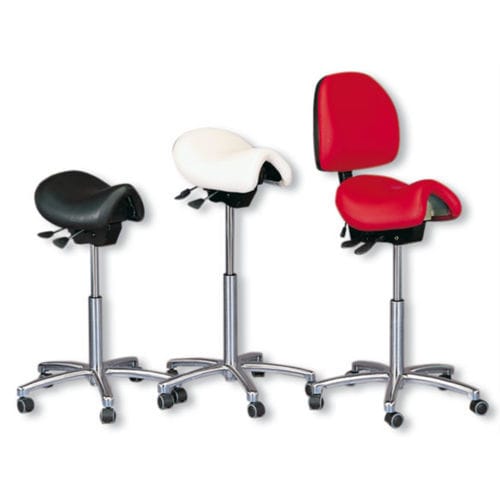 Dental laboratory stool - Bambach® - Hager & Werken - height-adjustable / with backrest / on casters