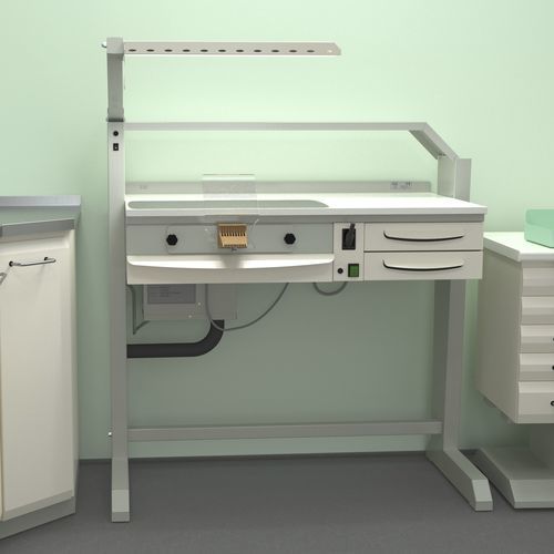 Dental laboratory workstation with light - TEKNO - ERIO - with drawers / compact