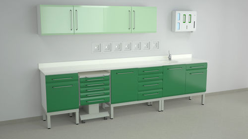 Dental laboratory worktop - S series - ERIO - with drawer / with storage unit / with sink