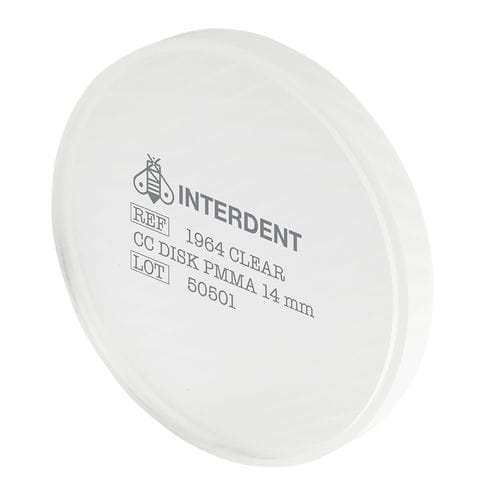 PMMA dental material - CC Disk - Interdent - for dental restorations / CAD/CAM / milling