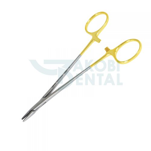 Dental surgery needle holder - NH5038 - Jakobi Dental GmbH - Crile-Wood / tungsten carbide / stainless steel