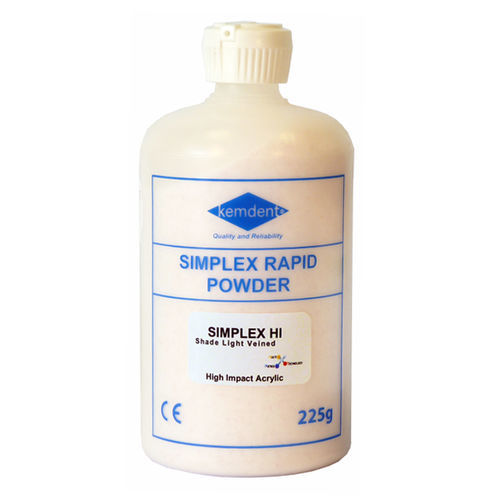 Acrylic dental material - SIMPLEX HI - KEMDENT ASSOCIATED DENTAL PRODUCTS LTD   - for dental laboratories / powder