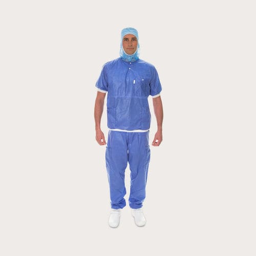 Unisex scrub uniform - BARRIER® Clean Air - Mölnlycke Health Care - polyester / cotton / blue