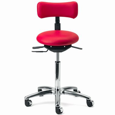 Dental stool - OMS1  - O.M.S. S.p.A. OFFICINE MECCANICHE SPECIALIZZATE   - with adjustable backrest / on casters
