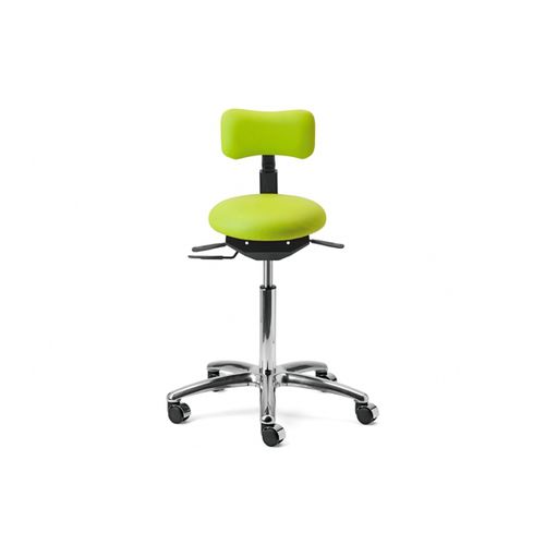 Dental stool - OMS 2 - O.M.S. S.p.A. OFFICINE MECCANICHE SPECIALIZZATE   - doctor's office / with adjustable backrest / on casters