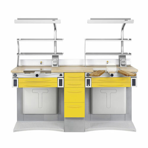 Dental laboratory workstation with light - EVOLAB - TAVOM S.p.A.   - with hood / with sink / modular