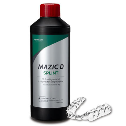 Resin dental material - MAZIC D SPLINT - VERICOM Co., Ltd.   - for 3D printing / for therapeutic splints / transparent
