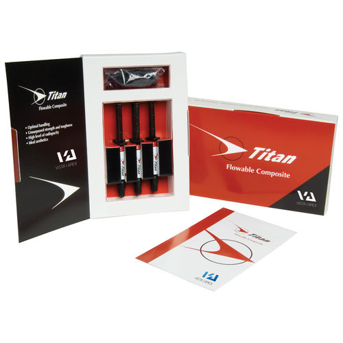 Flowable composite dental material - Titan  - Vista Dental Products   - for dental restorations / translucent / white