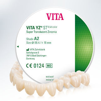 Zirconia dental material - YZ® ST - VITA Zahnfabrik H. Rauter GmbH & Co.KG   - for dental restorations / CAD/CAM / monochrome