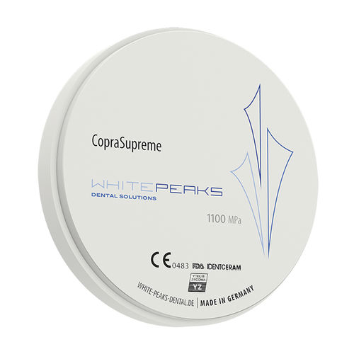 Zirconia dental material - CopraSupreme 98 - Whitepeaks Dental Solutions GmbH - for dental restorations / translucent / white