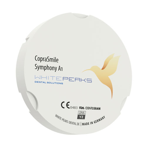 Zirconia dental material - CopraSmile Symphony 95 ZZ - Whitepeaks Dental Solutions GmbH - for dental restorations / posterior teeth / anterior teeth