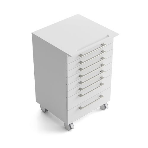 Medical trolley - EDR8AH - Zilfor - for dental instruments / storage / 8-drawer
