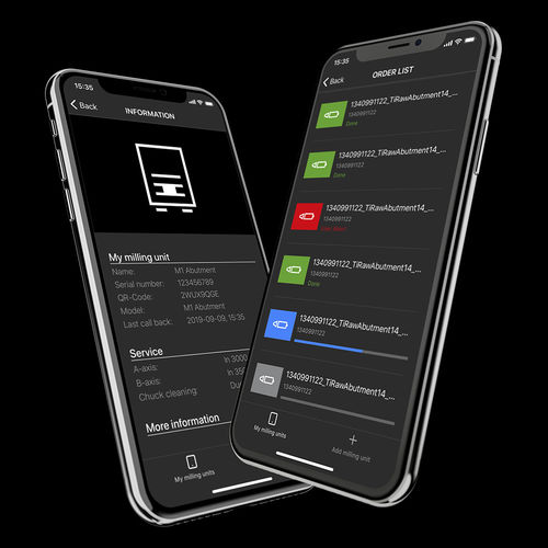 Control web application - Fräsen - Zirkonzahn - monitoring / CAD / CAM