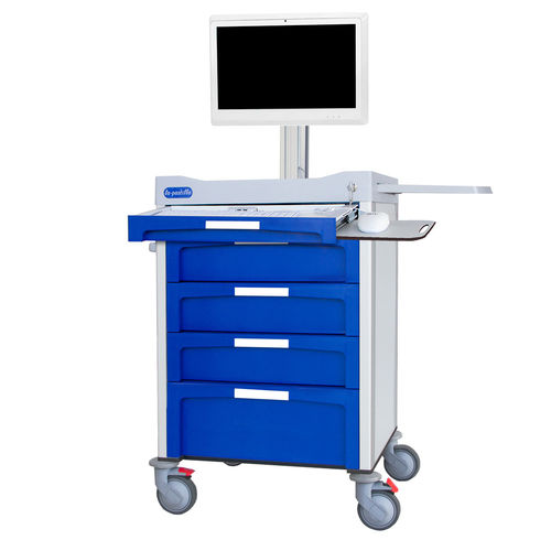 Battery-powered computer cart - F-DN0V series - Behmpat Producciones S.L - with drawer