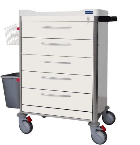 Treatment cart - F-DINOX-K5 - Behmpat Producciones S.L - hospital / stainless steel / with basket