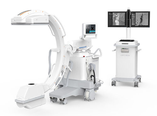 Mobile C-arm - SPINEL 12HD - GEMSS Medical Systems - with flat panel detector / with video column / with integrated video monitor