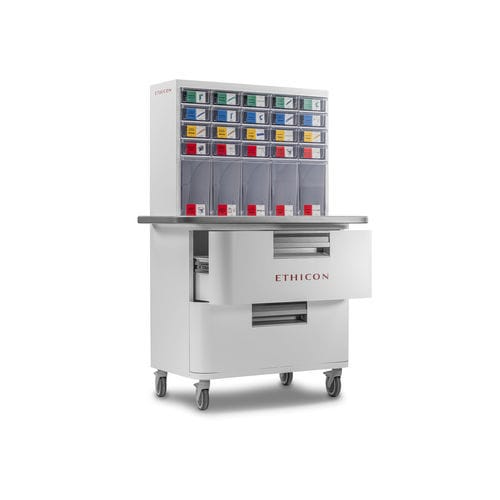 Surgical cart - Cart™ - Ethicon - for medical devices / with bin / 2-drawer