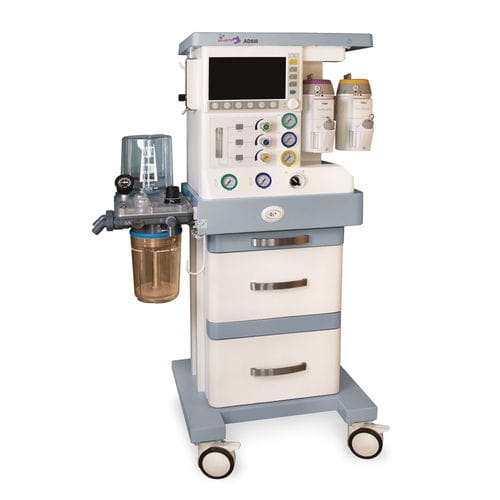 Trolleymounted anesthesia workstation ADS II Infinium with respiratory monitoring / with