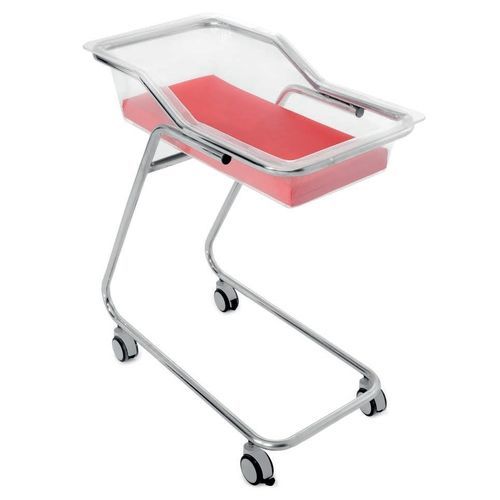 Baby hospital cot - MD 4560  - MESPA - on casters / stainless steel / transparent
