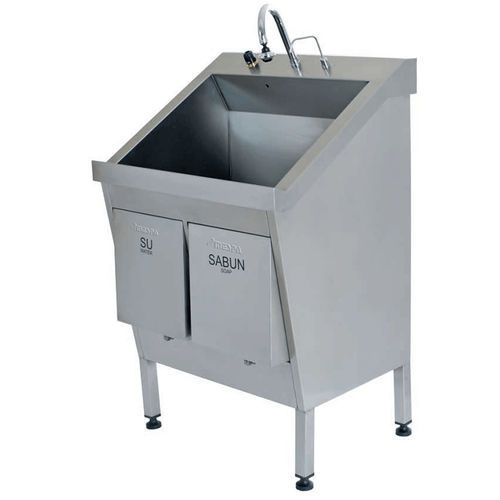 1-bay surgical sink - MD 4020 - MESPA - stainless steel / knee-operated