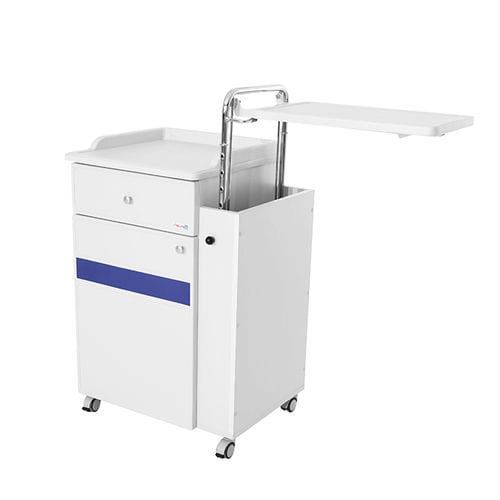 Bedside cabinet on casters - MS 2100 - MESPA - with over-bed table / with drawers