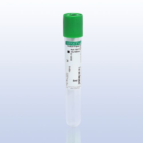 Laboratory collection tube - 70069 - AYSET TIBBI ÜRÜNLER VE PLASTIK TEKSTIL ELEKTRONIK GIDA TEMIZLIK MADDELERI SAN AS - cylindrical / whole blood / plastic