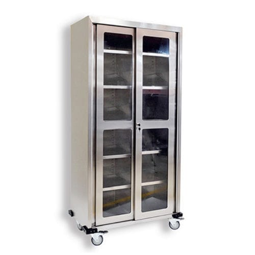 Hospital cabinet - UC-2SGD - Eagle Star Metallic - with shelf / on casters / stainless steel