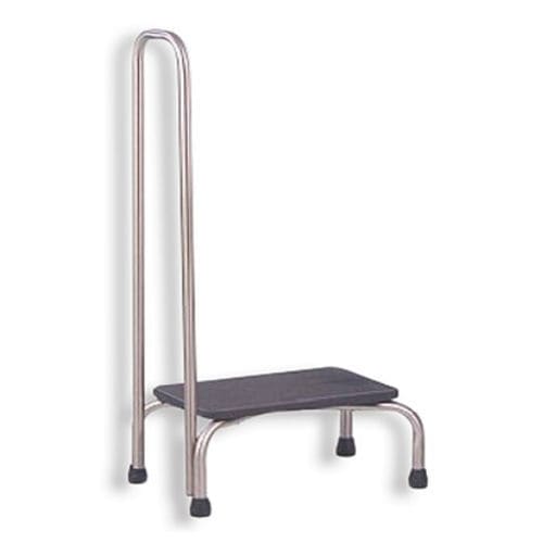 1-step step stool - FS-SR2 - Eagle Star Metallic - stainless steel / with handrail