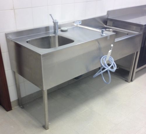 Height-adjustable mortuary washing unit - EIHF-ISOFROID - floor-mounted