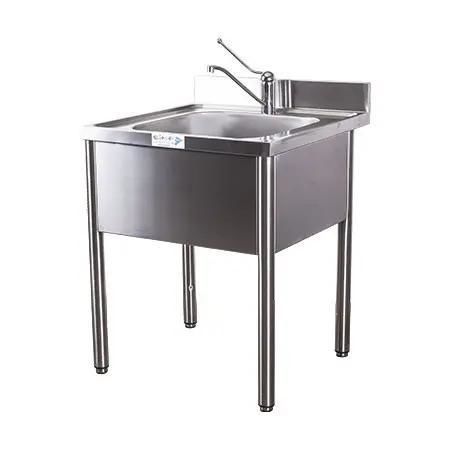 1-station sink - EIHF-ISOFROID - stainless steel / elbow-operated / mobile