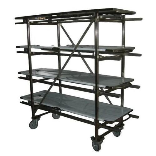 Mortuary stretcher storage rack - 4 - EIHF-ISOFROID - on casters / stainless steel