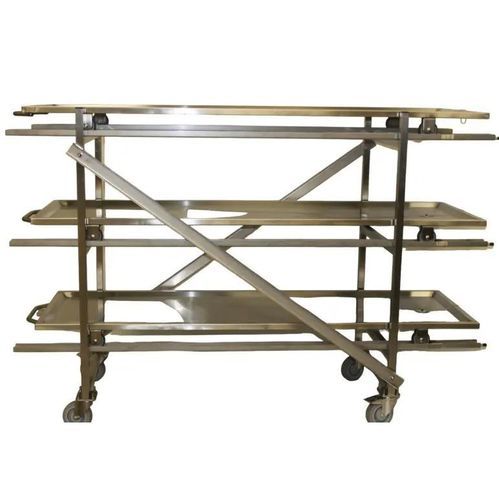Mortuary stretcher storage rack - EIHF-ISOFROID - on casters / stainless steel