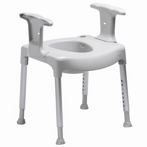 Raised toilet seat with armrests - 81702020 - Etac - height-adjustable / with lid / non-slip