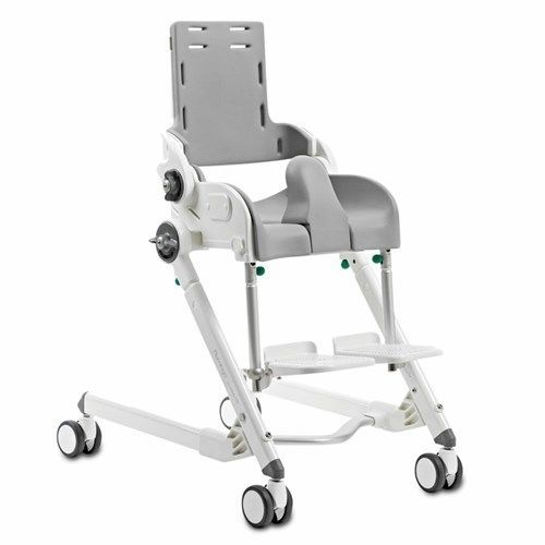 Shower chair on casters - R82 Flamingo - Etac - with footrest / with cutout seat / with bucket